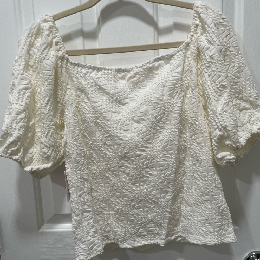 Lauren Conrad white off the shoulder top. New with tags.